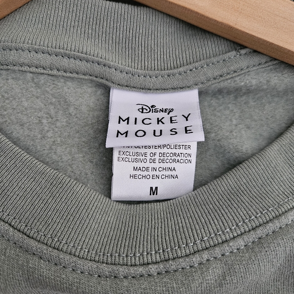 Disney Crewneck Sweatshirt. Rare Green with Embroidered Mickey Mouse - Picture 3 of 5